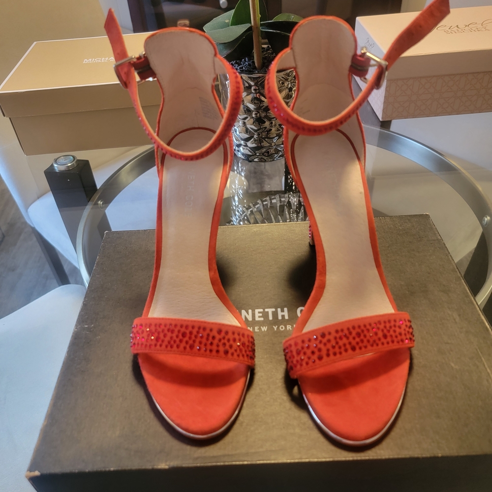 Kenneth Cole Striking Red Ankle Strap Heels